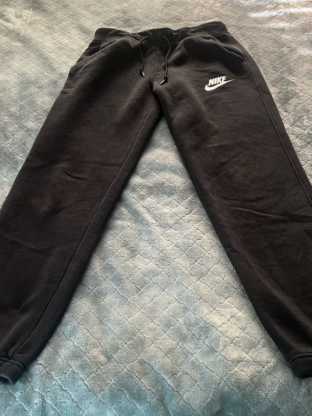 Nike Black Joggers with‎ White Swoosh M